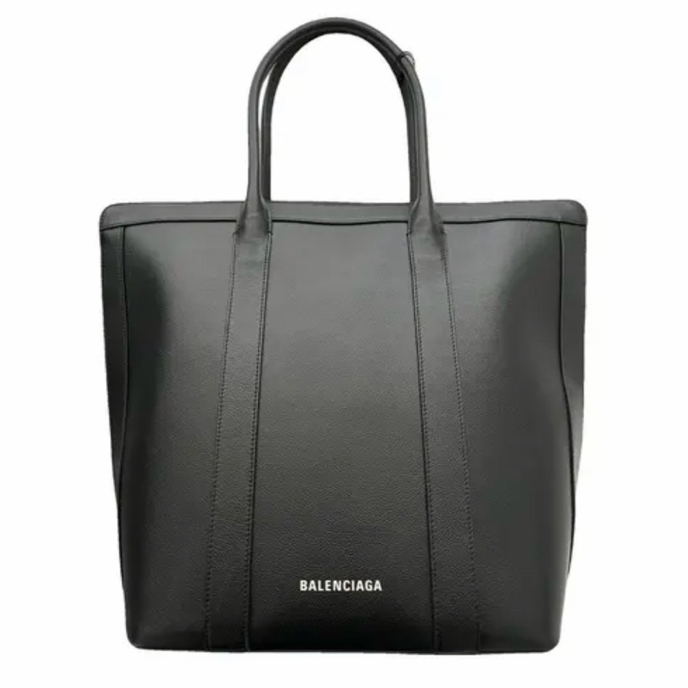 Balenciaga Black Leather Structured Top-Handle Tote